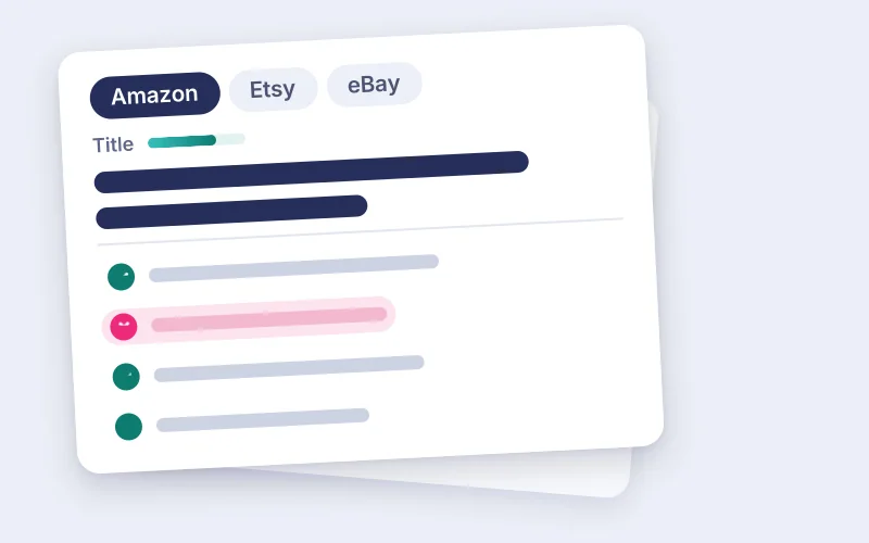 Drawing of listing copy checked line by line, one line crossed out