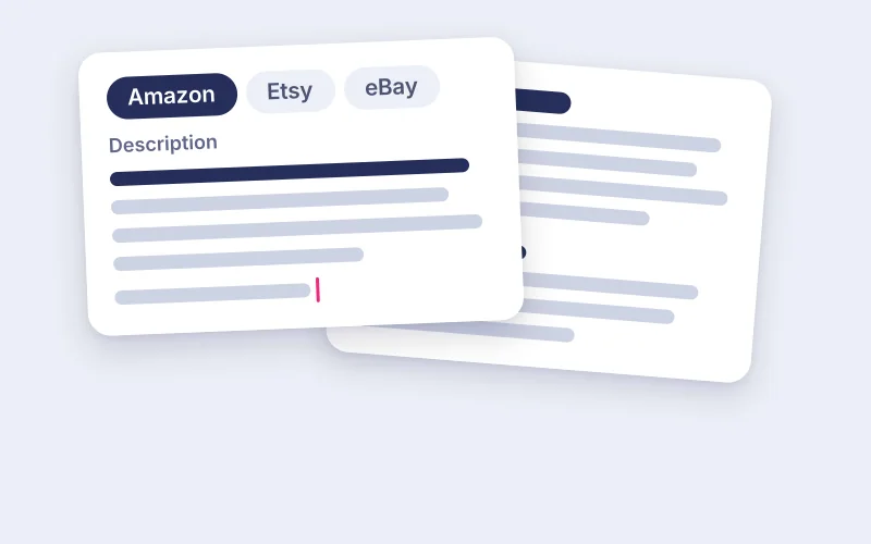 Drawing of a product description being written