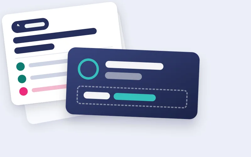 Drawing of an ID plate in front of a rule card with a warning tag and ticked requirements